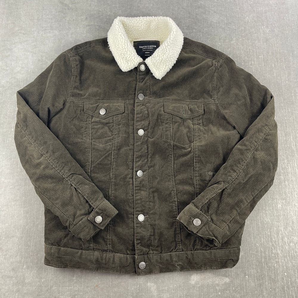 Sunrise Kingdom Women M Brown Corduroy Jacket Sherpa Lined Trucker